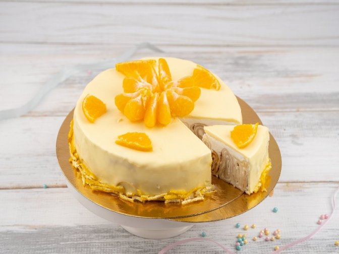Торт блинный  творожно-апельсиновый