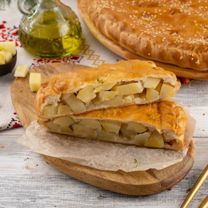 Пирог с картофелем на сметанно-дрожжевом тесте